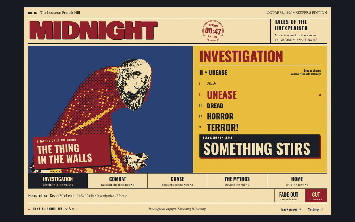 Midnight (pulp cover), built by GPT-6.1 Sol, Investigate state on desktop